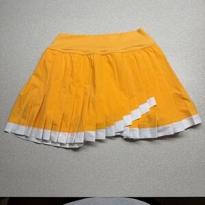 Offline By Aerie Small Tiebreaker Pleated Tennis Skort Skirt Orange White